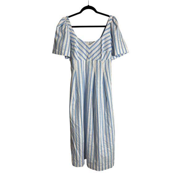 A NEW DAY New Nautical Coastal Blue Striped Sweetheart Neckline Dress Size 4 - Picture 2 of 8